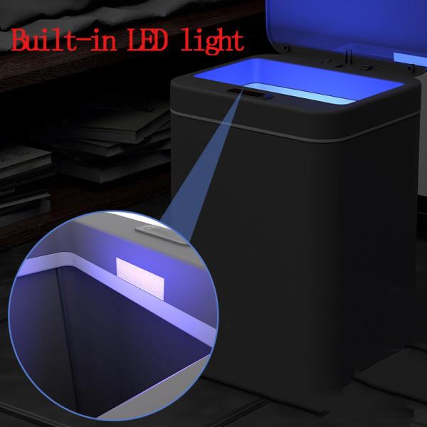16L Slim Smart Sensor Trash Can Electric Automatic Plastic Garbage Bin Office Kitchen Home Rubbish Dustbin