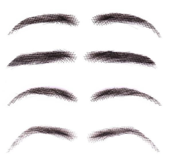 New High Quality false 100% Human Hair Lace Base Eyebrows Wig Brown Blonde