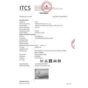 Foshan Rayson Non Woven Co.,Ltd Certifications