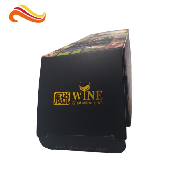 Silver Foil Logo Cardboard Wine Bottle Gift Box Packaging CMYK Printing With Ribbon