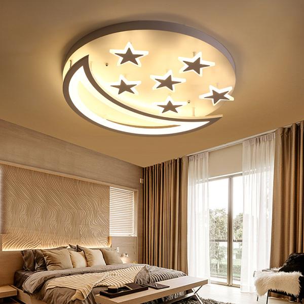 Modern lamp Star and Moon Children Kids Room Bedroom Living Room Chandelier Lighting (WH-MA-100)