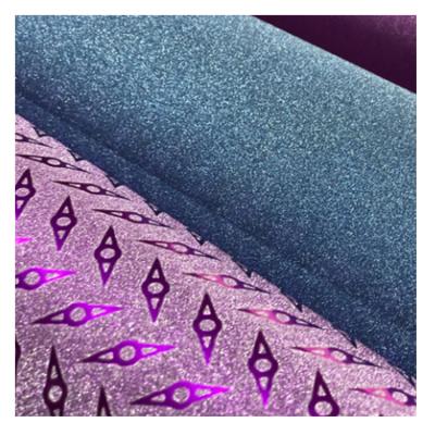 Opaque Finish Rainbow Vinyl Decoration Glitter Embossed Film Customizable Metalized