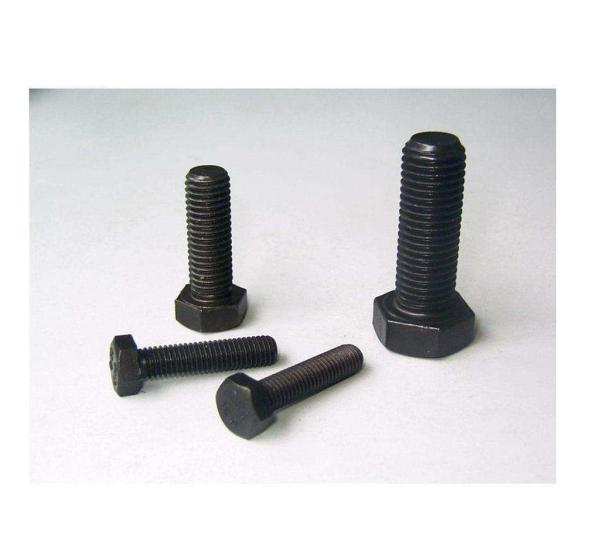 Half Thread Steel Hex Bolt Black Color Hot Galvanizing Surface Treatment