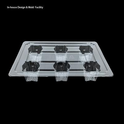 Plateau de gelée en PET à 6 cavités sur mesure avec scellant en papier d'aluminium pour emballage alimentaire