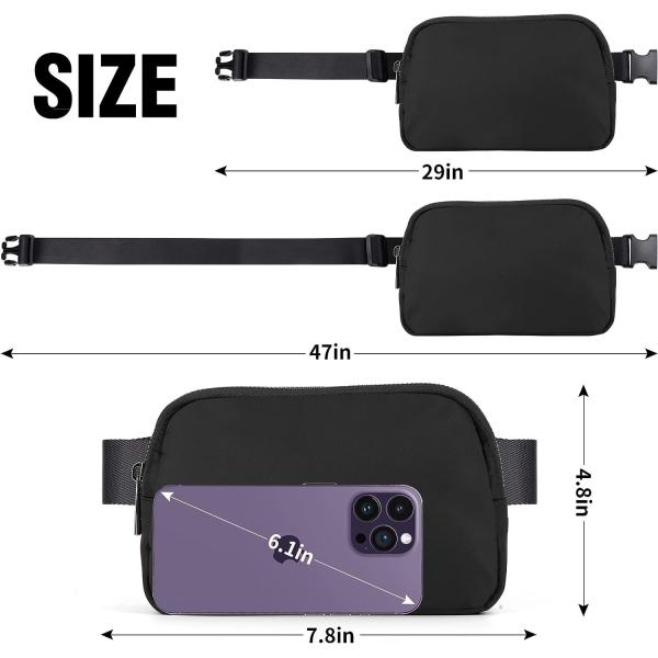 Crossbody Waterproof Belt Bag With Adjustable Strap For Traveling Running Hiking
