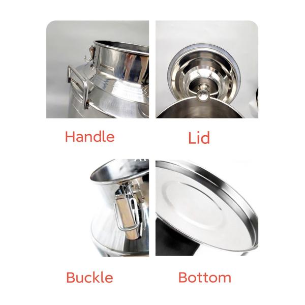 Mini 5L Lidded Milk Pail Stainless Steel Milk Bucket Sealed Cans