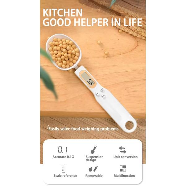 500 g/0,1 g Balance numérique de cuisine Balances électroniques à cuillère à gramme avec piles jetables et écran numérique