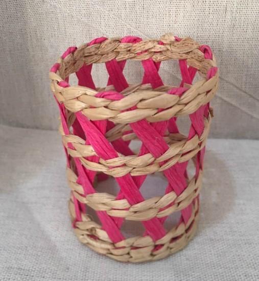 Best selling Seagrass bottle carrier Wicker detox bottle holder Seagrass glass cup holders