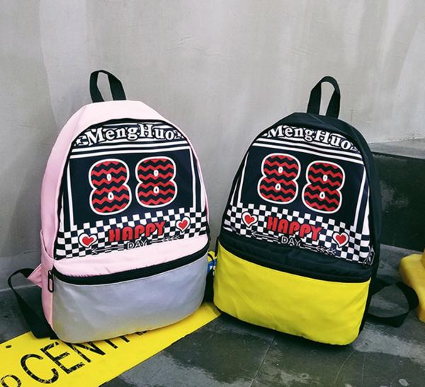 New nylon letter printed backpack fashion trend in summer in Europe and America