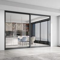 Sleek Aluminium Sliding Doors 2mm Horizontal Opening Frame Sliding Glass Door