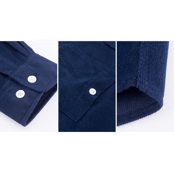 NO Needle Detection Woven Shirts for Men M-5XL Long Sleeve Plain Dyed Polos Corduroy