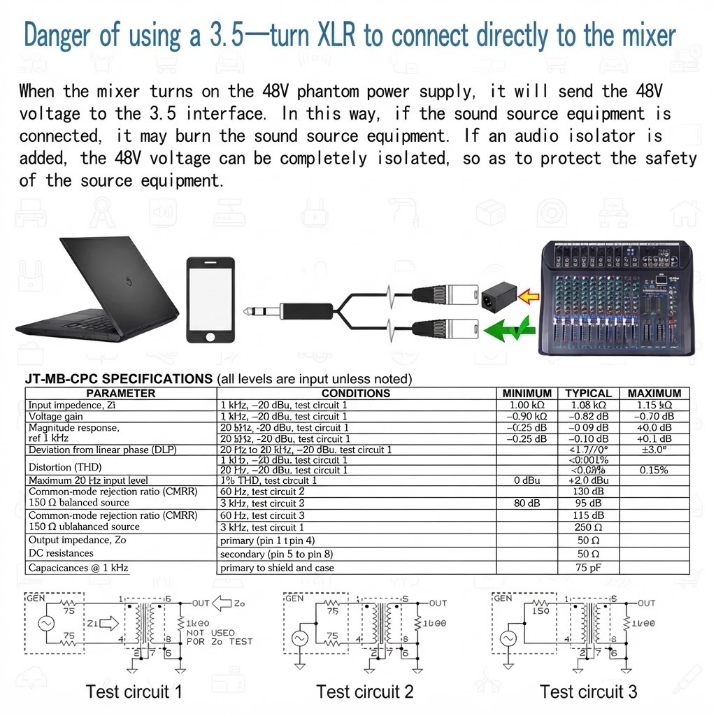 PCB Mount Audio Transformer with Permalloy Core for 600:600 and 10K:10K Impedance Matching