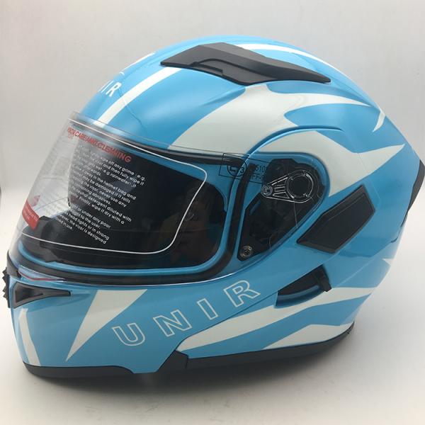 Blue Modular Flip Up Motorcycle Helmet DOT Approved S/M/L/XL Sizes for Budget Buyers