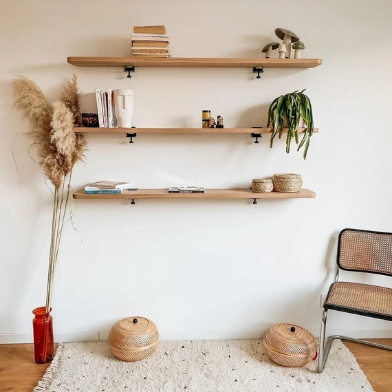 Треугольная крепка на стену Стальная сцепка C для деревянной книжной полки Регулируемая стойка