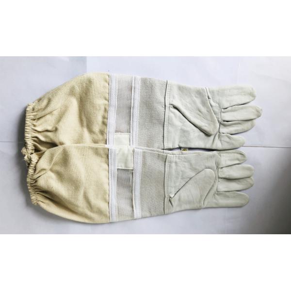 #10white Cloth Sleeve +Half  Ventilated Gloves With  Thick Wrist Protector sheepskin glove
