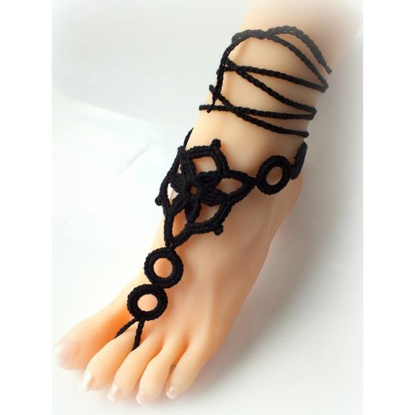 Barefoot Sandals, Nude shoes, Foot Jewelry, Wedding, Victorian Lace, Sexy, Anklet , Bellyd