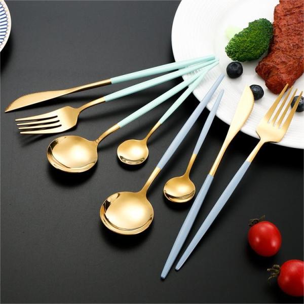 Elegantes talheres de aço inoxidável 24 Pcs Espelho Polonês Português