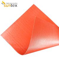 Tissu résistant au feu de fibre de verre de tissu enduit de silicone rouge de fibre de verre
