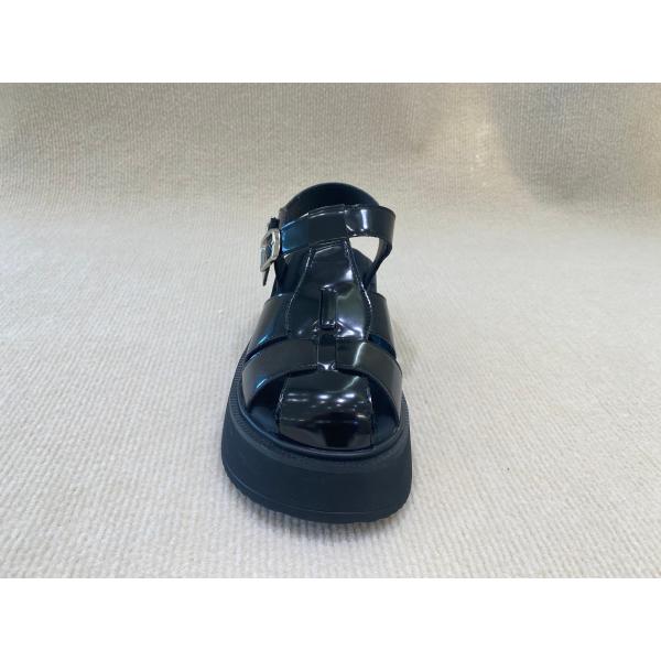 Fashion Black Velvet Platform Sandals Bright Surface Summer