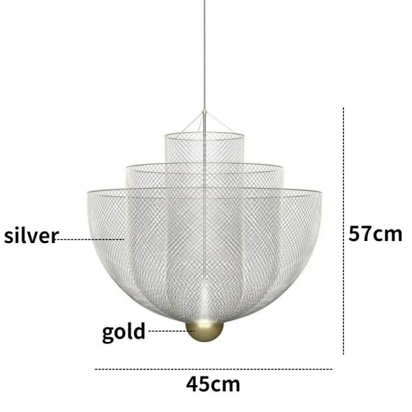 Postmodern Living Room Pendant Lamp Meshmatics Chandelier（WH-AP-614）