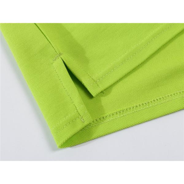 210g Fabric Short Sleeve Polo Shirt Double Ply Yarn Anti Pilling Polyester
