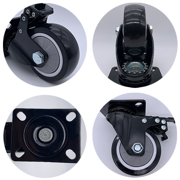 Колеса рицинуса обязанности шарнирного соединения 5 дюймов средние с рицинусом вагонетки TPE тормоза