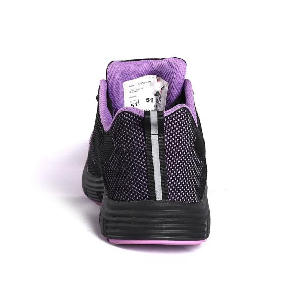 Фиолетовый цвет Муха трикотажная стальная пальцы MD наружная подошва Шнурка закрытие спортивные брендовые ботинки безопасности