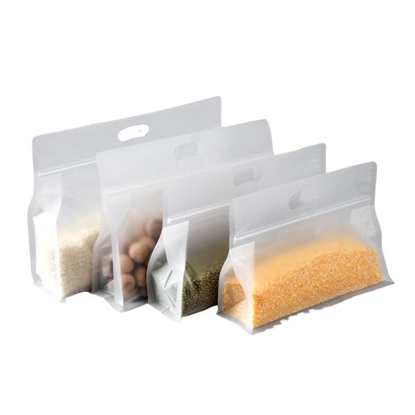 Custom Logo Resealable Smell Proof Food Zip Lock Plastic Packaging Bags Eight-edge sealed Flat Bottom Bag