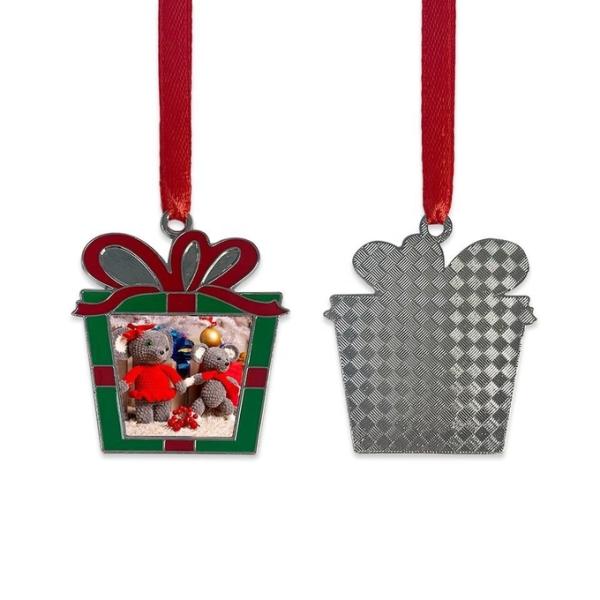 Décorations de Noël en métal sublimé en blanc