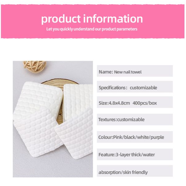Mayorista OEM 400 piezas de almohadillas para uñas sin pelusa, suaves, no tejidas, toallitas de algodón desechables para limpiar el polvo de uñas de gel