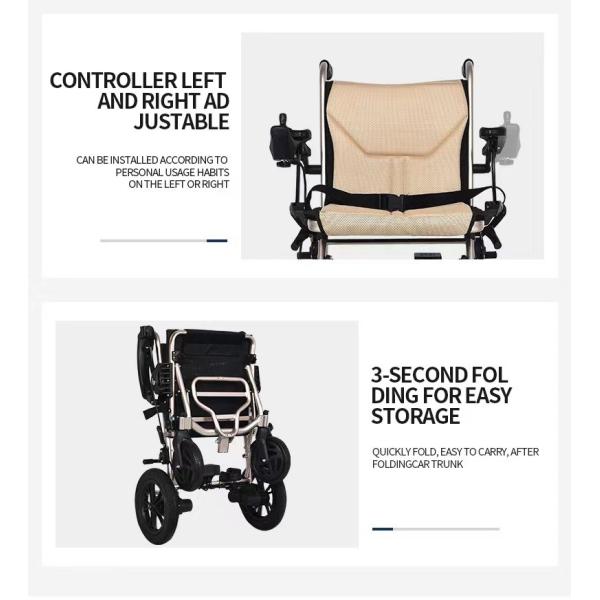 Front and Rear Intelligent Dual Control System Electric Wheelchair for Disabled Home