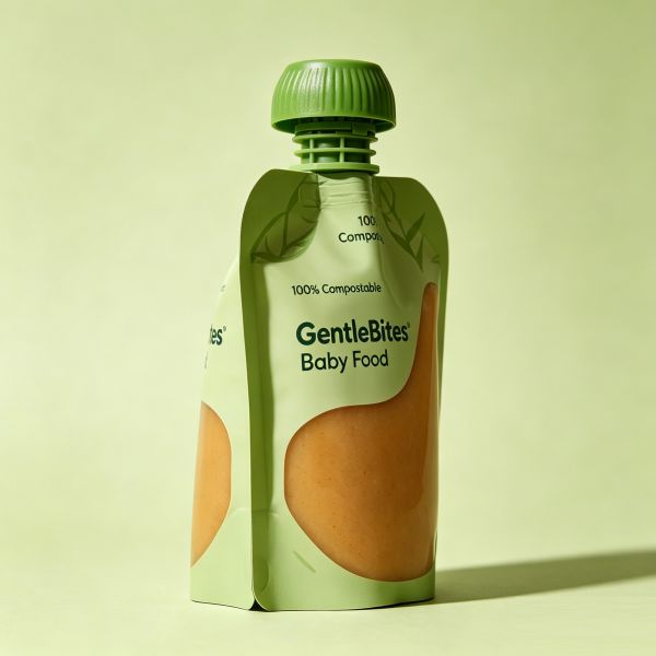 100% Compostable Baby Food Spout Pouch - Eco-Friendly Sustainable Packaging for Organic Purees