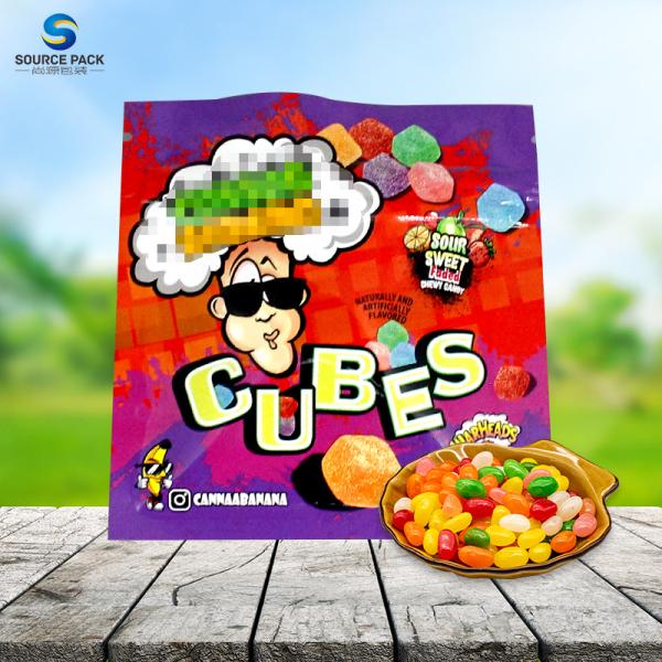 THC Mylar Weed упаковка жевательная конфета упаковка с молниеносной блестящей отделкой