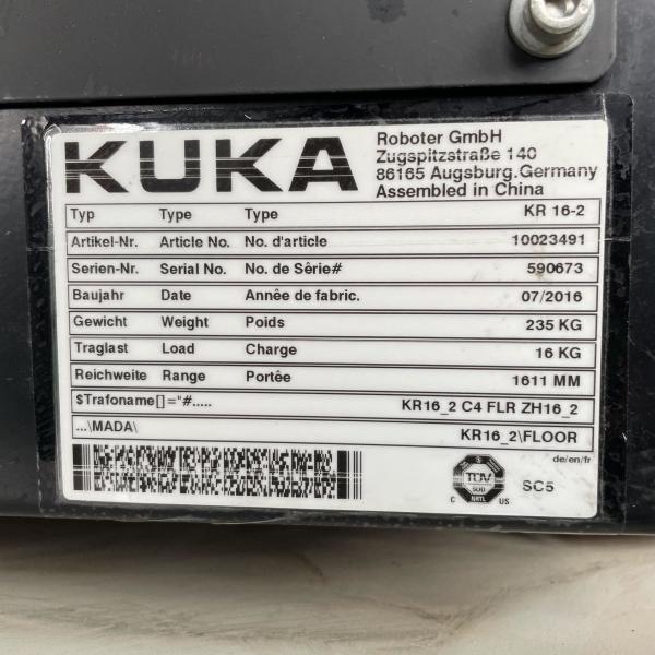 Robot de soudage par arc industriel Kr16 avec charge utile de 16 kg