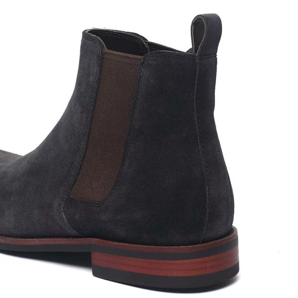 Anti Skid Breathable Navy Mens Leather Casual Boots