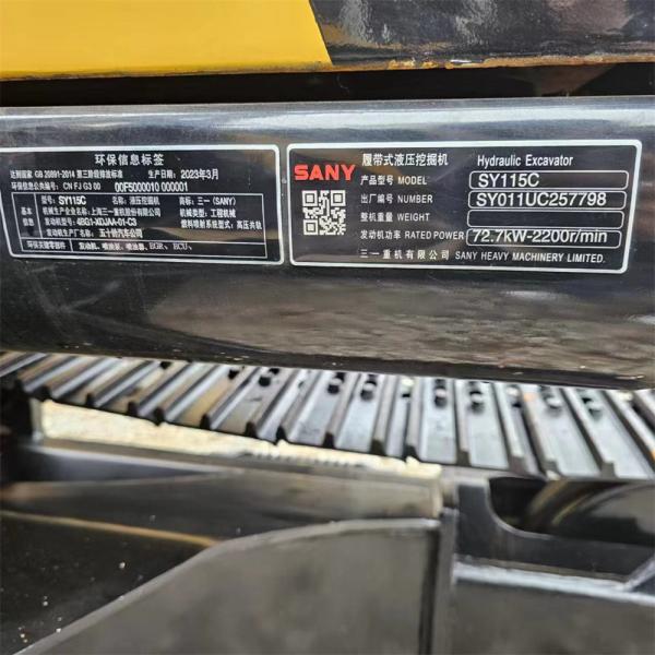 Excavadora Usada Sany SY115C Engenharia de escavadoras Escavação Mecânica 11,5 toneladas