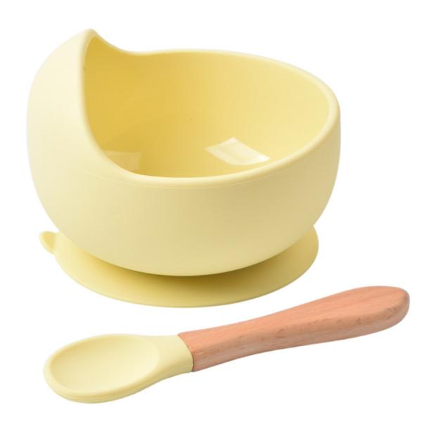 2-Pack Silicone Baby Feeding Set Suction Bowl and Spoon Dinnerware Supplies for Kids