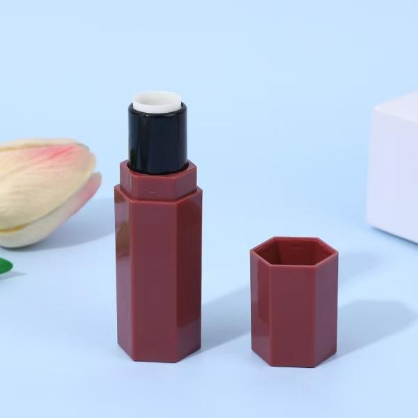 Hexagonal Plastic Lipstick Tube for Lipstick Blush Stick and Glossy Effect 5ml Sample Provided