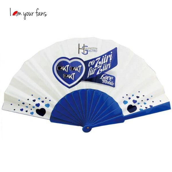Custom PP Plastic Hand Fan Handle Foldable Fans National Flag Manual Craft for Independence Day