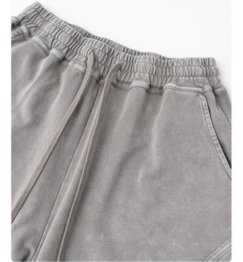 Snow Wash Sports Sweat Shorts Drawstring 100% Cotton Sweat Shorts For Men