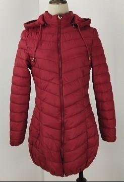 Grey Winter Padded Jacket Womens With Fur Lining Long Style M-2XL