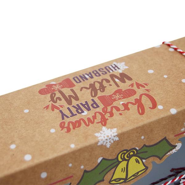 Boîtes de pâtisserie en papier kraft CMYK avec fenêtre transparente pour Noël