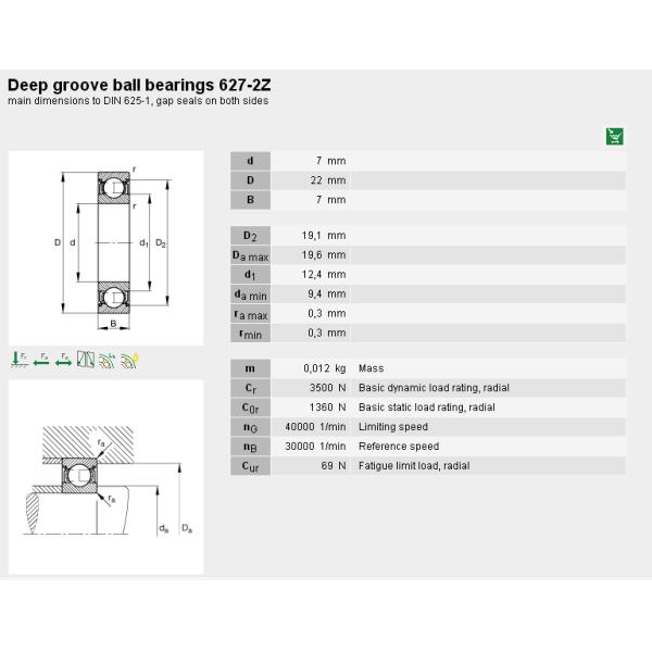 627 / 2ZR FAG Micro Ball Bearings Single Row for Automobile and Motorcycle