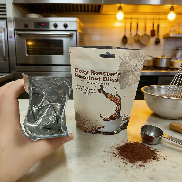 Zipper Lock Packaging Bag for Chocolate Flavored Baked Food Powder Featuring Eco-friendly Ink and Full Color Printing