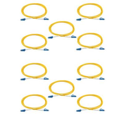 10 Pack Single Fiber Optic Patch Cord LC To LC 2.0mm LSZH 9/125 2 Meters