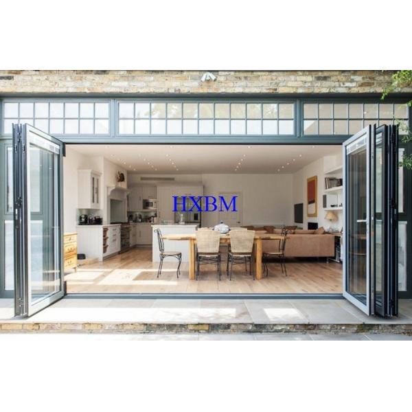 Дверь складчатости деревянного зерна алюминиевая, Бифолд французские двери для жилых проектов