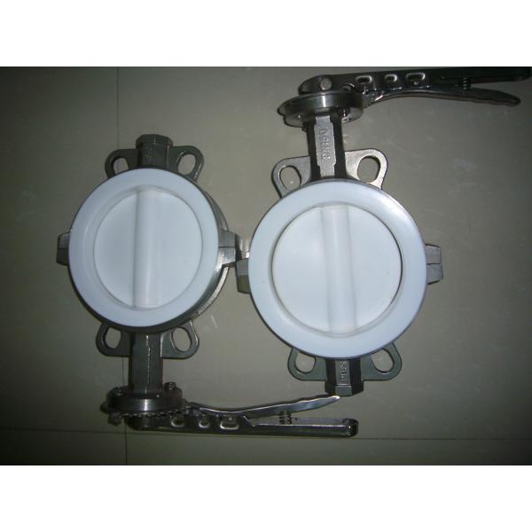Sanitary Full PTFE Coated Wafer Butterfly Valve for hydrofluoric acid,