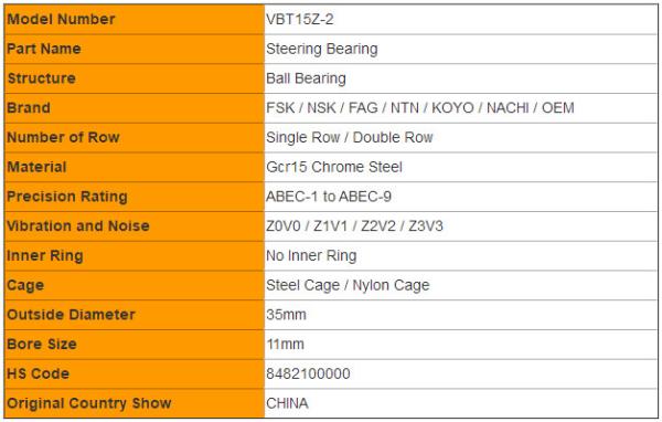 VBT15Z-2 Auto Steering Bearing Automotive Parts and Accessories