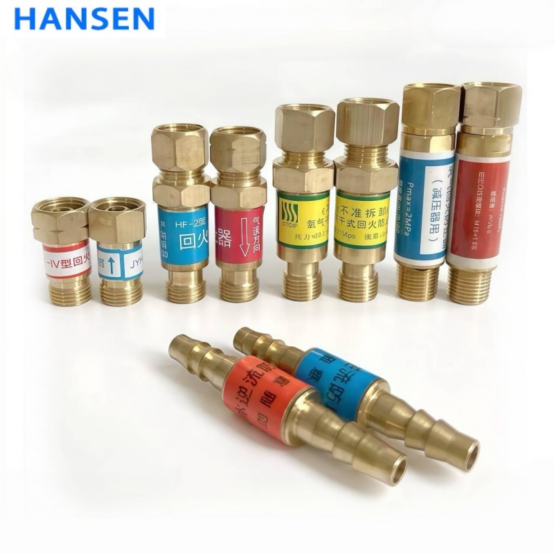 Flashback Arrestor, Brass Gas Flash Back Preventer for Regulator & Cutting Torch , Oxy Acetylene Propane Flashback Arrestor Valve, Welding Cutting Gas Safety Flame Arrestor for Hose & Pressure Reducer