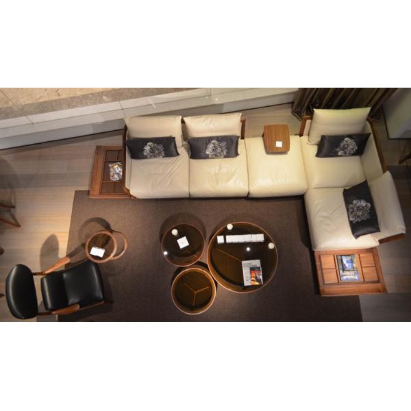 Luxury Solid Walnut Wooden Corner Sofa Set Living Room With Small Table